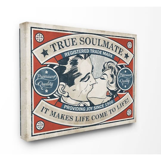 Stupell Industries True Soulmate Retro Canvas Wall Art